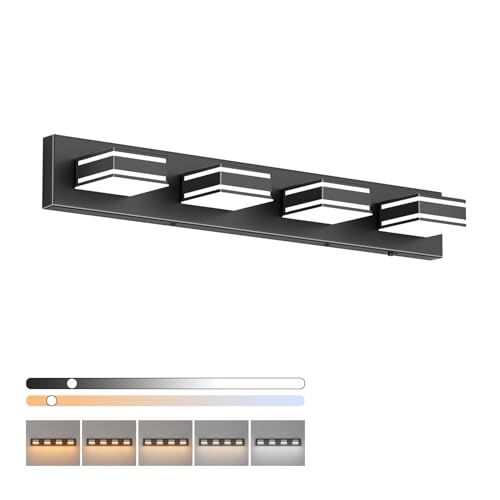 30inch Black Vanity Light for Bathroom with 5 Color Temperatures