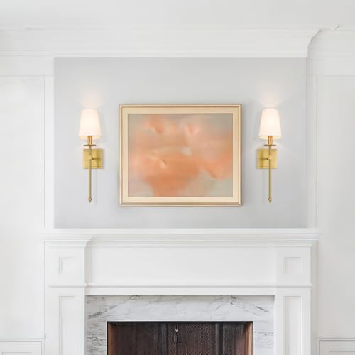 Brass Wall Sconces Set of 2 Gold Sconce Light for Living