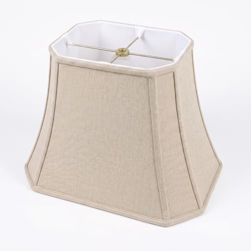 BSO-710-18LNBG Rectangle Cut Corner Basic Lamp Shade, (7x10) x (12.25x18) x 13.25, Linen Beige