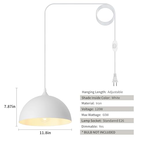 White Plug in Pendant Light (2 Count)