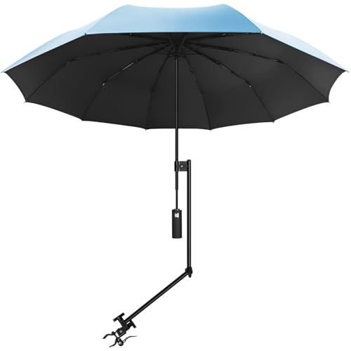 UPF 50+ Beach Umbrella with Adjustable Universal Clamp