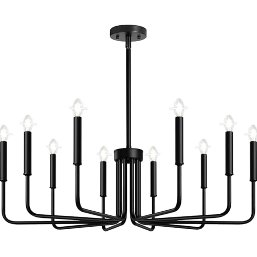 Black 10 Light Chandelier