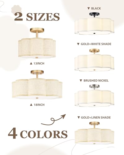 Gold Semi Flush Mount Ceiling Lights