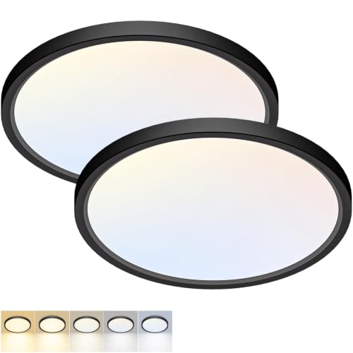 2Pack 12Inch LED Flush Mount Ceiling Light 5 Color Temperatures (2 Count)