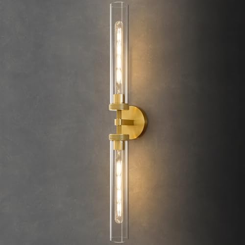 Knurled Brass Tube Wall Sconce