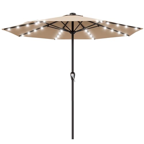12FT Large Patio Umbrella with Solar Lights