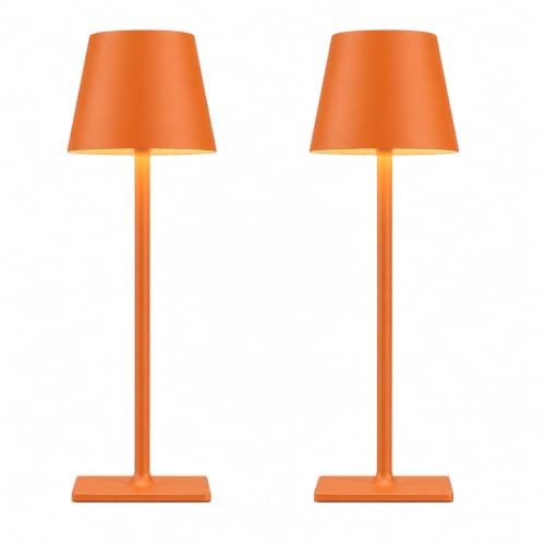Orange Cordless Table Lamp Set of 2 (2 Count)