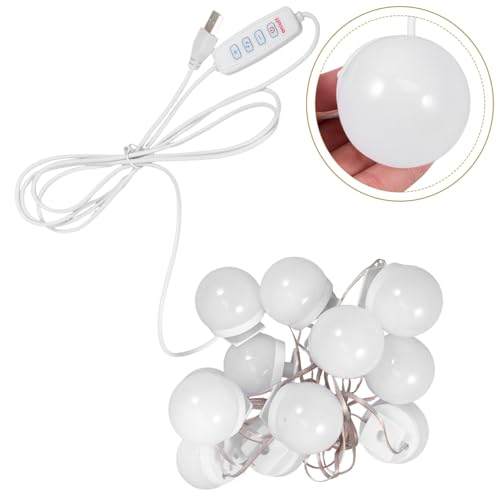 12Pcs Led Makeup Mirror Bulbs USB Vanity Lights Brightness Adjustable Soft White Light for Bathroom Dressing Table