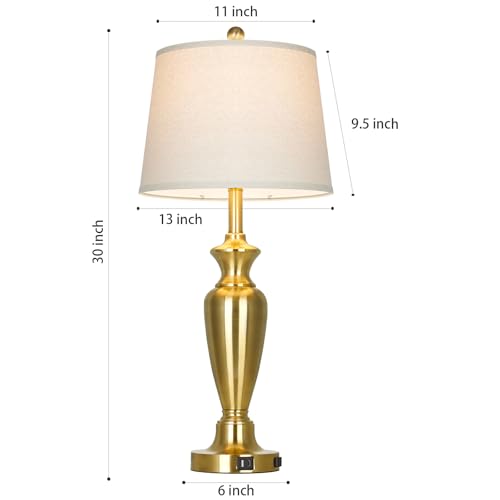 30" Tall Gold Table Lamps Set of 2 for Living Room (2 Count)