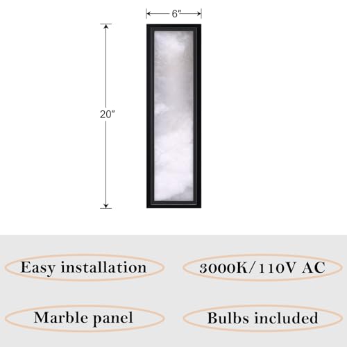 2 Pack 20 Inch Natural Alabaster Bathroom 20W (2 Count)