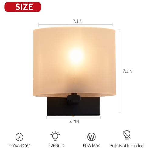 Small Flat Modern Acrylic Indoor Hardwired Black Wall Sconce Light Set of 2 (2 Count)