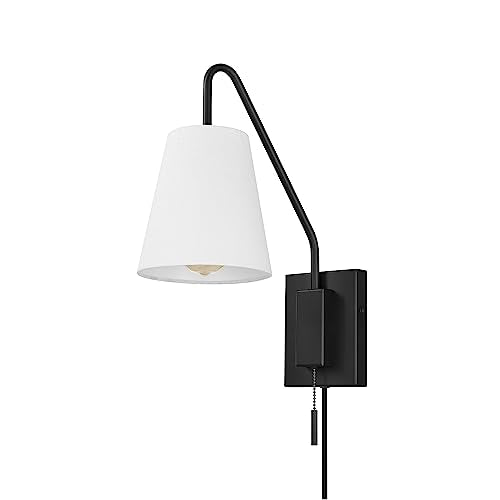 1 Light Matte Black Swing Arm Plug