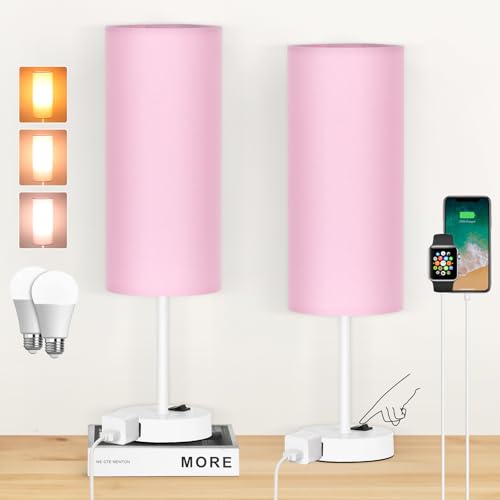 Table Lamp for Bedroom Set of 2