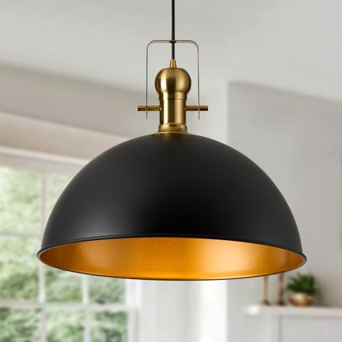 18 Inch Black Farmhouse Pendant Lights for Kitchen Island 1 Pack
