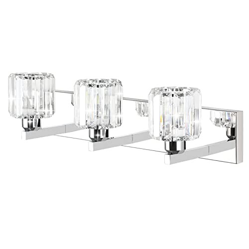Crystal Vanity Light Fixtures Modern Vanity Light for Bathroom Crystal Bathroom Lighting Fixture Wall Light Over Mirror 3 Lights