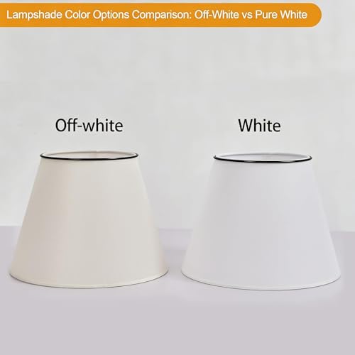 Modern Pendant Light Fixtures with 12" White Linen Fabric Shade