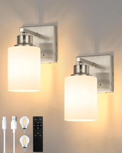 Wireless Battery Operated Wall Sconce Set of Two