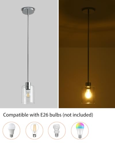 Chrome Pendant Lights Kitchen Island (3 Count)
