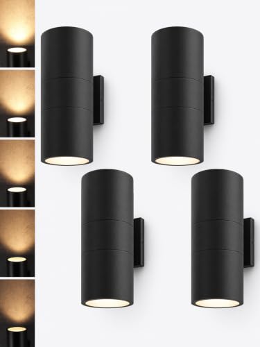 4 Pack 12 Inch 3000K LED Cylinder Up Down Wall Light Outdoor (4 Count)