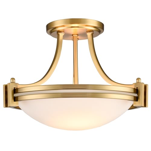 Modern Gold Semi Flush Mount Ceiling Light