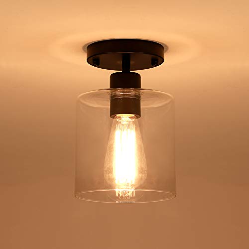 Black Modern Semi Flush Mount Ceiling Light