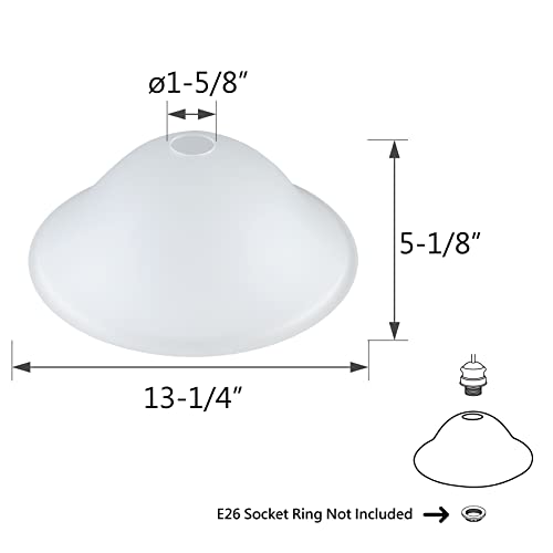 23144 11A Frosted Traditional Style Replacement Glass Shade for Medium Base Socket Torchiere Lamp