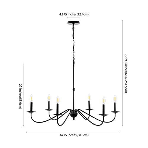 Wicklow 6 Light Farmhouse Chandelier 34.75"