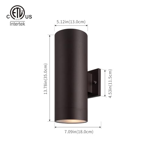 12" Modern Outdoor Porch Light 2 Lights (2 Count)