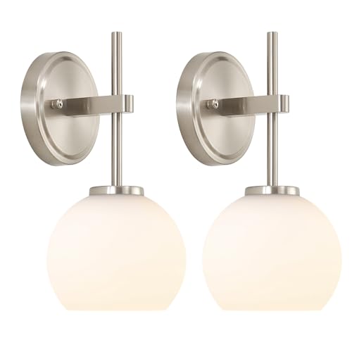 Brushed Nickel Battery Operated Wall Sconce Set of 2 (2 Count)