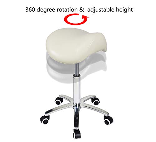 Saddle Stool Rolling Chair for Medical Lash Massage Salon Kitchen Spa