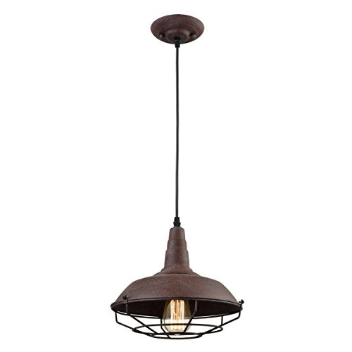 Barn Style Pendant Light Farmhouse Caged Pendant Lighting Industrial Metal Wire Hanging Pendant Light Barn Pendant Light Fixtures for Kitchen Island Hallway Foyer