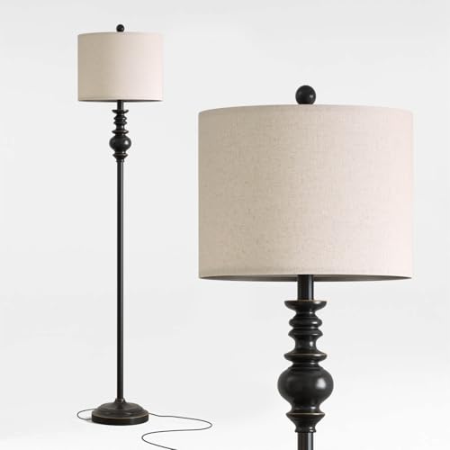 64.25" Farmhouse Floor Lamp for Living Room (Antique Black)