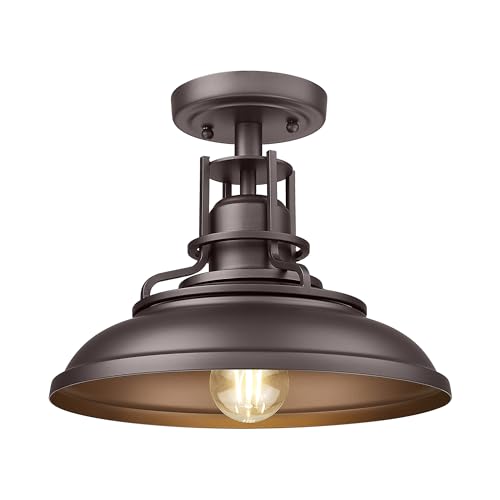 Farmhouse Semi Flush Outdoor Ceiling Light