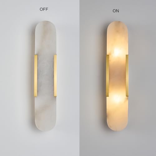 Modern Alabaster Wall Sconce Set of 2