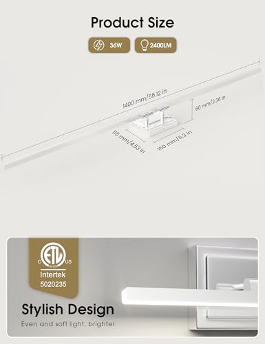 Modern Bathroom Vanity Light 55 inch
