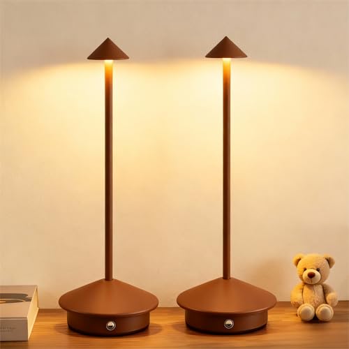 2 Pack Aluminum Cordless Table Lamp (2 Count)