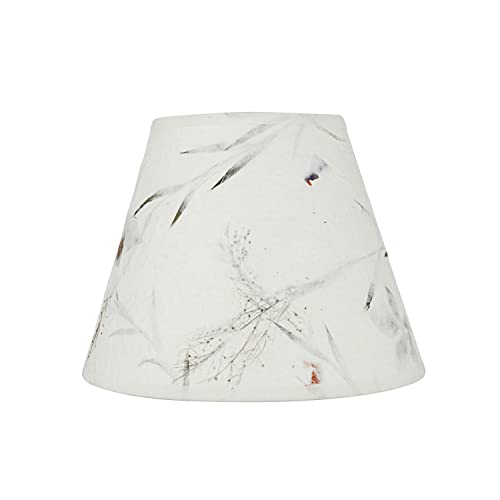 58902 Transitional Hardback Empire Shape UNO Construction Lamp Shade in Off White with Leaves and Petals in Paper