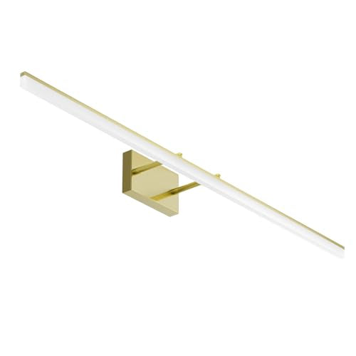 48inch Bathroom Vanity Light Brushed Gold Modern LED Vanity Lighting Over Mirror Adjustable Gold Wall Light for Bathroom