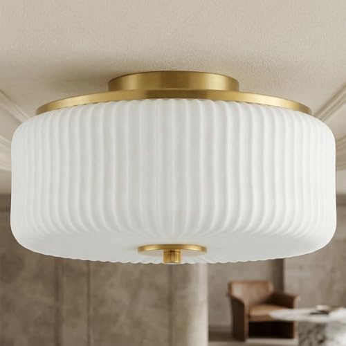 3 Light Gold Flush Mount Ceiling Light