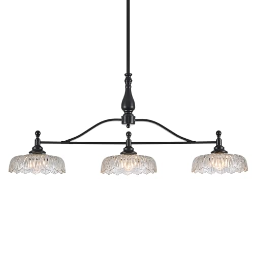 Chandeliers Pendant Light Fixture Modern Pendant Lighting Fixtures 3 Lights Chandelier Matte Black Kitchen Glass Hanging Lamp for Island Dining Room Living Room