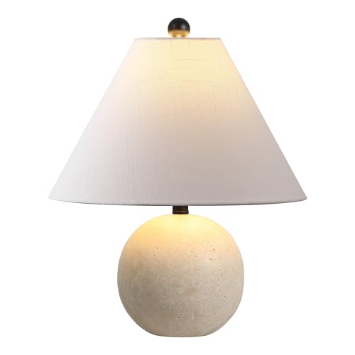 Liza 16" Modern Travertine Stone Bedside Table Lamp