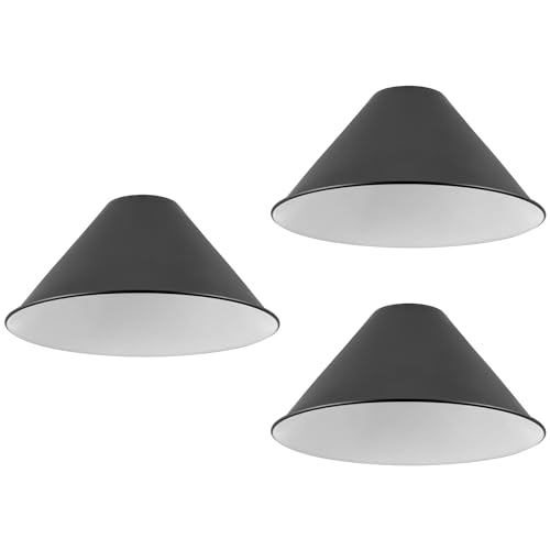 14" Large Industrial Metal Pendant Light Shade Covers (3 Count)