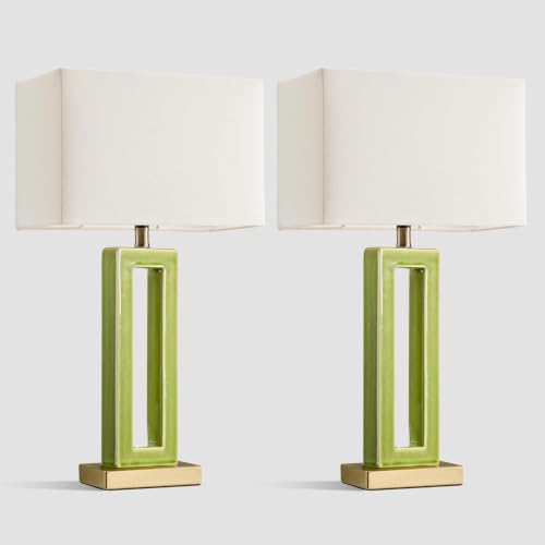 22" Modern Ceramic Table Lamps Set of 2 (2 Count)