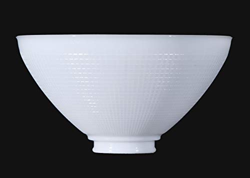 10 Inch Diameter I.E.S Style White Opal Glass Reflector Shade with Waffle Pattern Glass