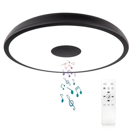 Black Waterproof LED Flush Mount Ceiling Light Fixture