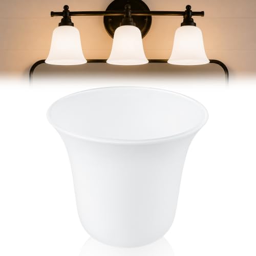 1 Pcs White Frosted Bell Shaped Glass Lamp Shade Replacement
