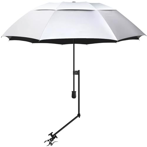 UPF 50+ Beach Umbrella with Adjustable Universal Clamp