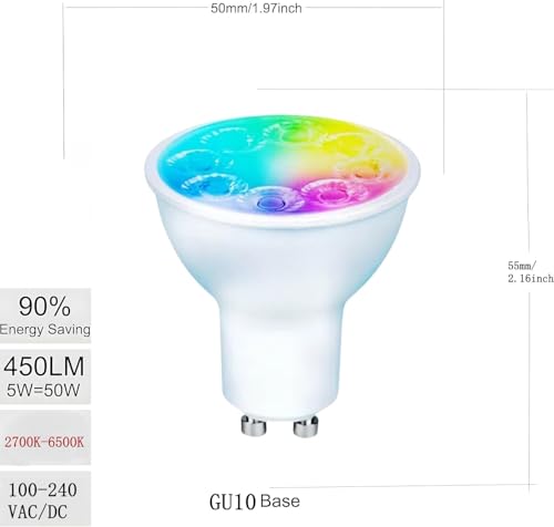 Smart Gu10 LED Bulbs Dimmable Color Changing