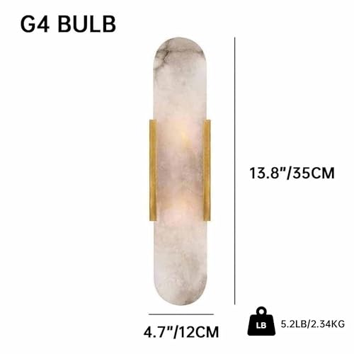 Natural Alabaster Wall Sconces Set of 2 Marble Wall Lamp (2 Count)