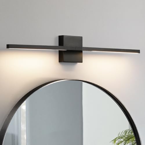 Black Bathroom Vanity Light 30 Inch 360° Rotatable 18W Dimmable 5CCT LED Black Bathroom Light Fixture Over Mirror Modern Vanity Lights for Bathroom Mirror Bedroom Wall Sconce Lighting